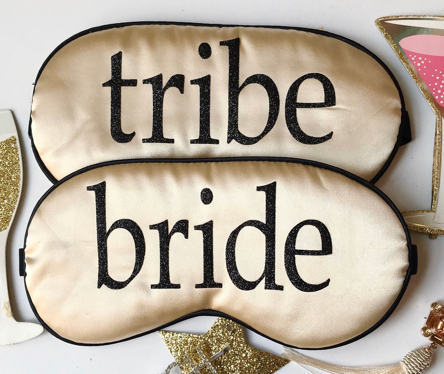 Glitter Bride Tribe Sleep Masks! Great Bachelorette or Birthday party FAVORS. Perfect addition to the hangover bags!