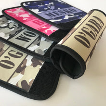 Load image into Gallery viewer, Camo Neoprene luggage finder. Personalized suitcase identifier. Groomsman Gifts! Great Camo Gift for a Husband, Boyfriend, Brother or Son!
