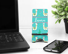 Load image into Gallery viewer, Llama Blue Phone Stand
