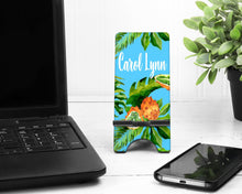 Load image into Gallery viewer, Palm Leaves Tropical Phone Stand. Custom Cell Phone Stand, Mothers Day gift! Personalized Teacher&#39;s Gift! Gift for Mom, Sister, Daughter!
