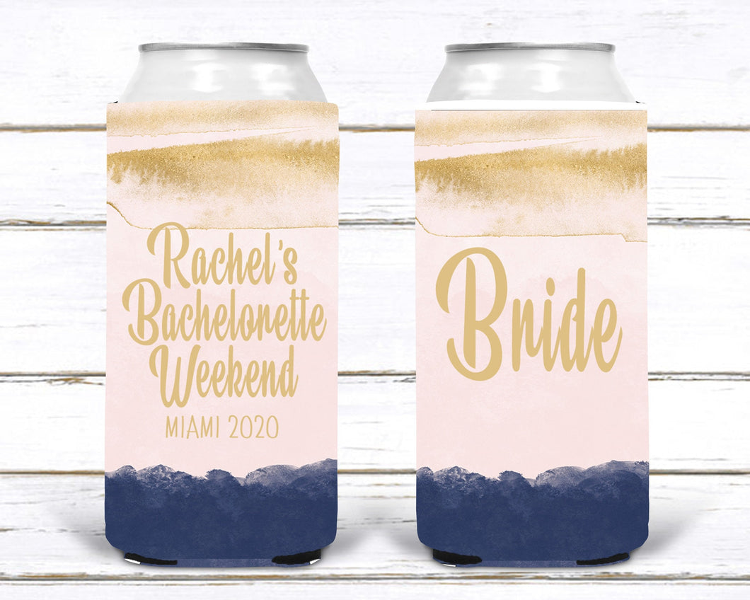 Ombre Slim party huggers. Skinny can party favors. Personalized Birthday or Bachelorette Party Favors. Slim Can Ombre Wedding party favor!