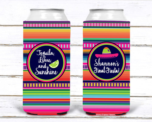 Fiesta Slim Can Party Huggers. Mexican Party Favors. Slim Can Fiesta Birthday Party Favors! Bachelorette Fiesta! Slim Can Bachelorette!