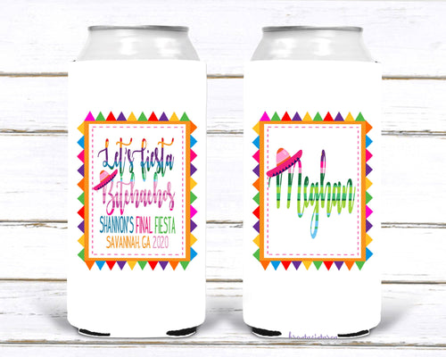 Fiesta Bachelorette Party Huggers. Mexican Party Favors. Slim Can Fiesta Birthday Party Favors! Down to Fiesta! Slim Can Bachelorette!