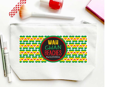 Jamaica Make Up bag. Great Jamaican Bachelorette or Girls Weekend Favors. Personalized Jamaica Vacation favor bags! Jamaica Party favors!