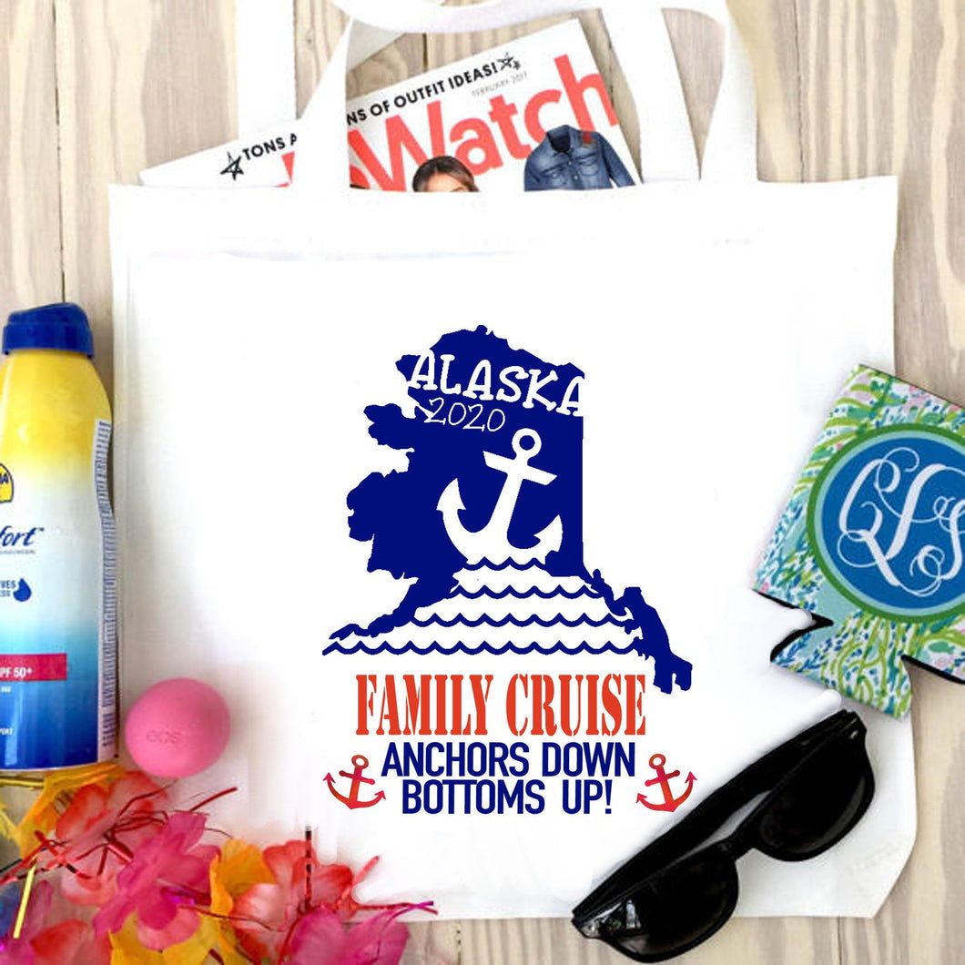 Alaska Cruise Ship Vacation Personalized Tote Bag