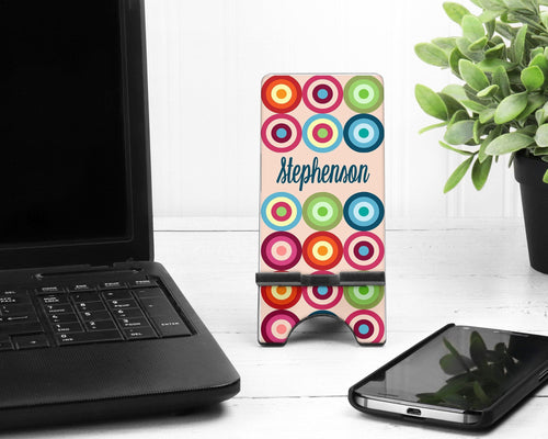 Bullseye Cell Phone Stand. Personalized Phone Stand, Great teacher or coworker gift! Custom phone stand! Gift for mom, sister, daughter!