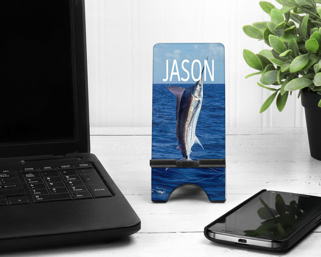 Marlin Cell Phone Stand. Fish Cell Phone Stand, Fishing iPhone dock. Fisherman Gift. Great gift for dad!  Fishing party favors!