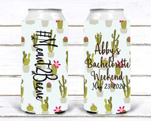 Load image into Gallery viewer, Cactus Bachelorette Party Huggers. Scottsdale Party Favors. Slim Can Cactus Birthday Party Favors! Scottsdale Slim Can Bachelorette!
