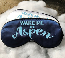 Load image into Gallery viewer, Glitter Aspen Sleep Mask! Great Aspen Bachelorette or Birthday party FAVORS. Great Aspen Girls Weekend gift! Ski Bachelorette Party!
