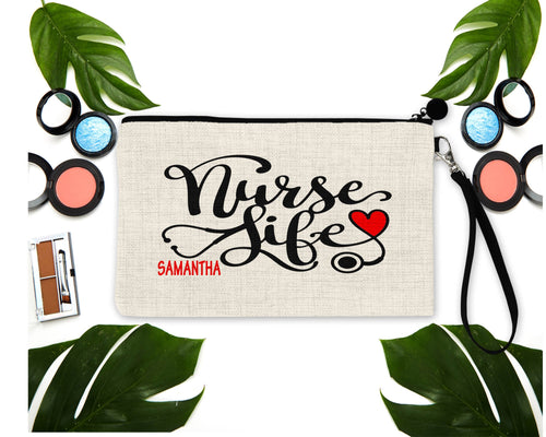 Nurse Make Up bag. Nursing Gifts. Custom Nurse Gift. Medical Office Gifts! Personalized Nursing theme gift! Nursing student bag!!