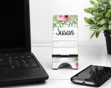 Load image into Gallery viewer, Wood Floral Phone Stand
