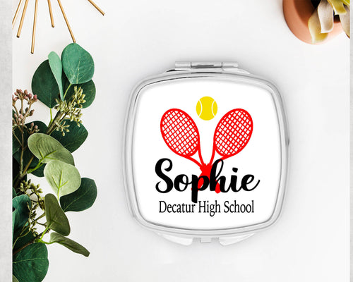 Tennis Team Gift | Tennis Party Favor | Tennis Make up Mirror | Tennis Team Favors | Custom Tennis Gift | Personalized Tennis Event Favors