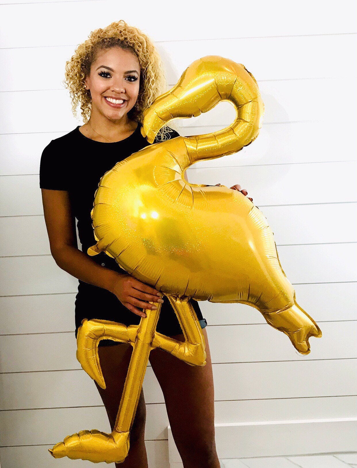 Gold Flamingo Balloon