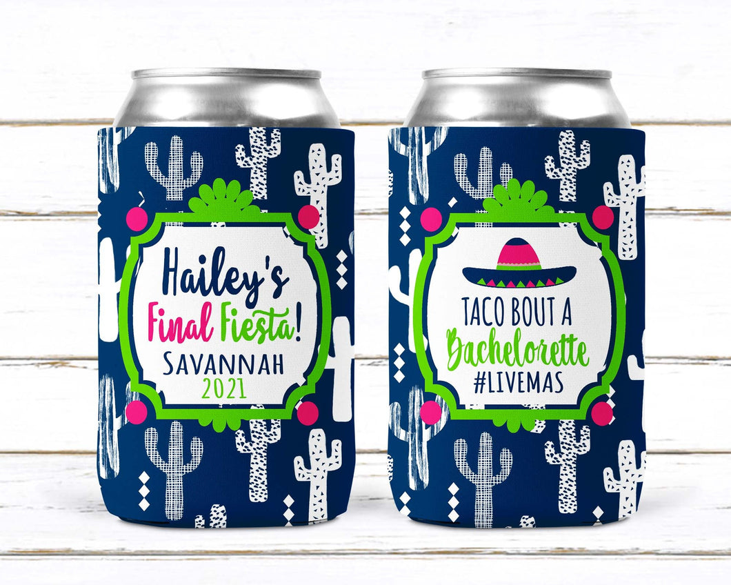 Cactus Party Huggers. Final Fiesta Party. Personalized Cabo, Cancun, Tulum Party Favors. Scottsdale Birthday or Bachelorette Party Favors!
