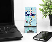Load image into Gallery viewer, Mermaid Cell Phone Stand. Mermaid themed gift, Mermaid present. Mermaid birthday party favors. Personalized Teacher, coworker present!
