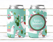 Load image into Gallery viewer, Llama Beverage Huggers. Llama Party Coolies. Custom Llama Birthday or Bachelorette Party Favors. Personalized Llama Party Favors!
