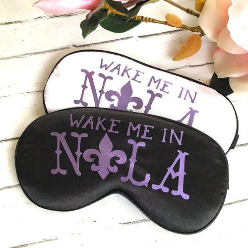 NOLA Sleep Mask! Great Nola Bachelorette or Birthday party FAVORS. Great for New Orleans bachelorettes! NOLA birthday party favors!