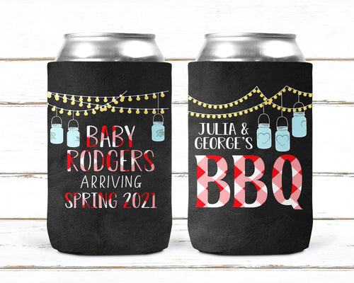 Baby Q Baby Shower Drink Insulators. BBQ Party favors. Baby Shower Favors. I do BBQ favors. Personalized Baby Q favors! Wedding Shower too!