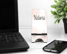 Load image into Gallery viewer, Rose Gold Palms Phone Stand
