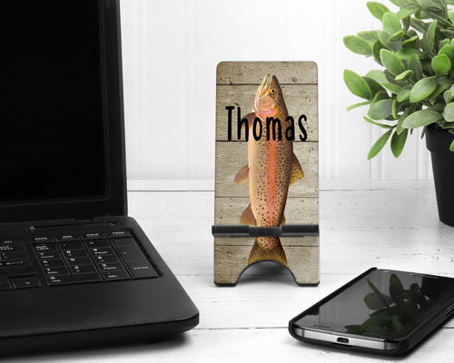 Trout Cell Phone Stand. Fish Cell Phone Stand, Fishing iPhone dock. Fisherman Gift. Great gift for dad!  Fishing party favors!