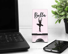 Load image into Gallery viewer, Ballet Cell Phone Stand. Cell Phone Stand, Fits most Cell phones. Ballet iPhone dock for desks, counters and night stands!
