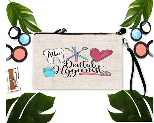 Dental Hygienist Make Up bag. Dental Assistant Gifts. Dental office Gifts. Custom Dental Gift! Personalized Dental theme gift!