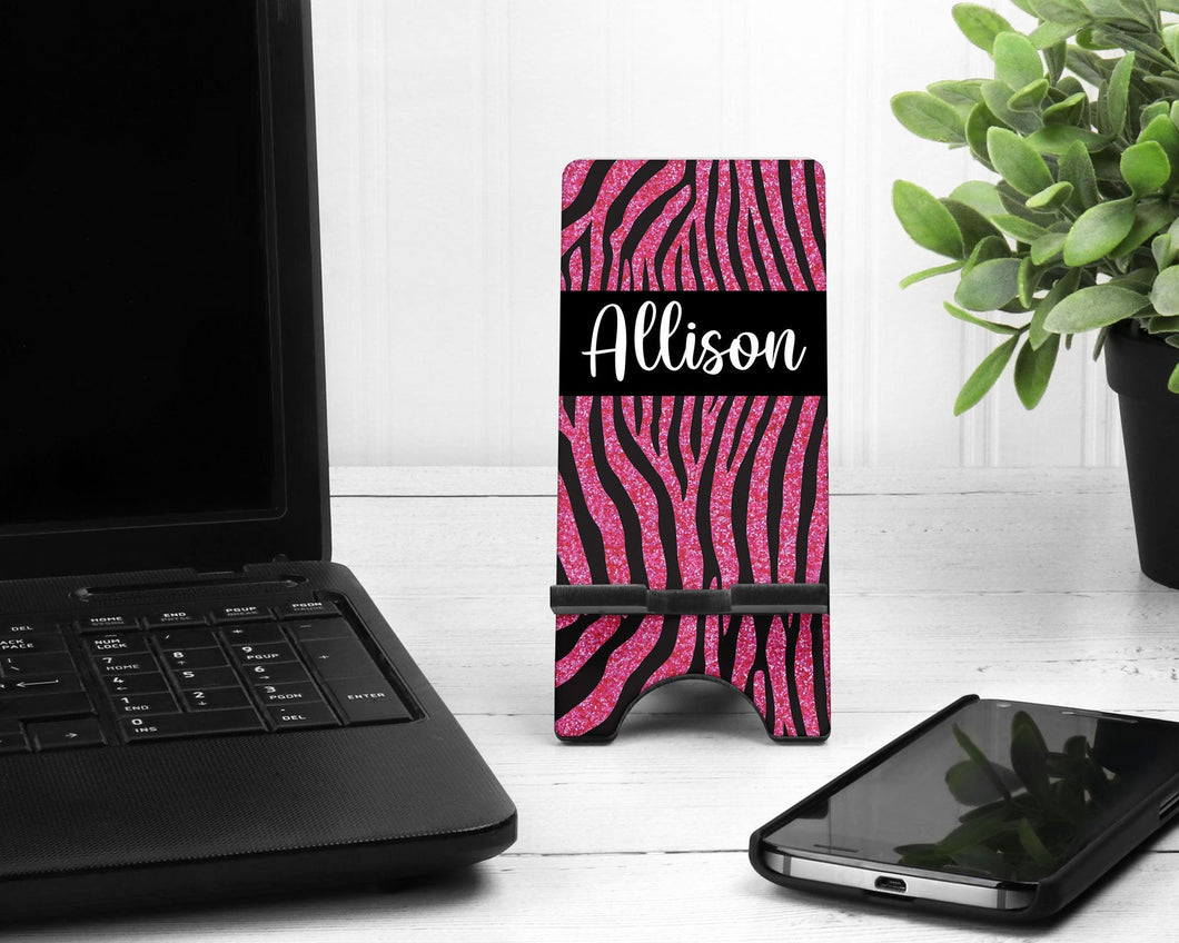 Zebra Cell Phone Stand. Personalized Zebra gift. Custom Phone Stand, Custom Zebra present. Custom Teacher gift, Gift for mom, daughter!