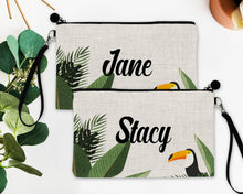 Load image into Gallery viewer, Tropical Make up bag. Great Summer Bachelorette or Girls Weekend Favors. Make up bag Summer Party Favors! Summer Party Gifts!
