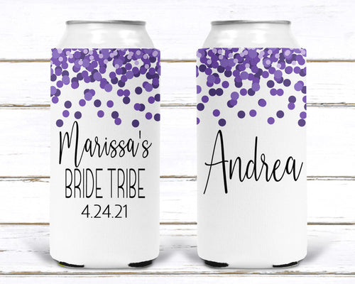 Confetti party huggers. Skinny can party favors. Personalized Birthday or Bachelorette Party Favors. Slim Girls Weekend party favors!