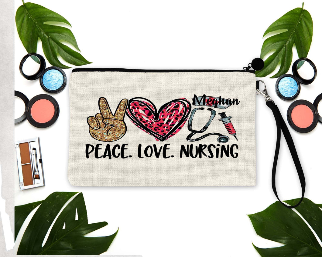 Nurse Make Up bag. Nursing Gifts. Custom Nurse Gift. Medical Office Gifts! Personalized Nursing theme gift! Nursing student bag!!