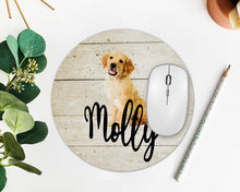 Load image into Gallery viewer, Golden Retriever Mouse Pad. Custom Personalized Golden Retriever gift. Golden Retriever theme gift!  Golden Retriever theme gift! Retriever!
