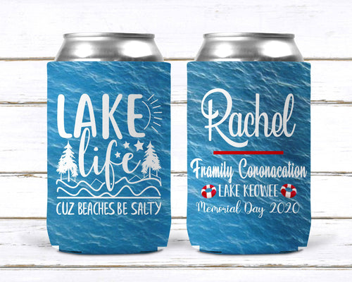 Lake Life Personalized Huggers. Lake or River Party Favors. Float Trip Favors! Bachelor or  Bachelorette Tubing Party Favors!