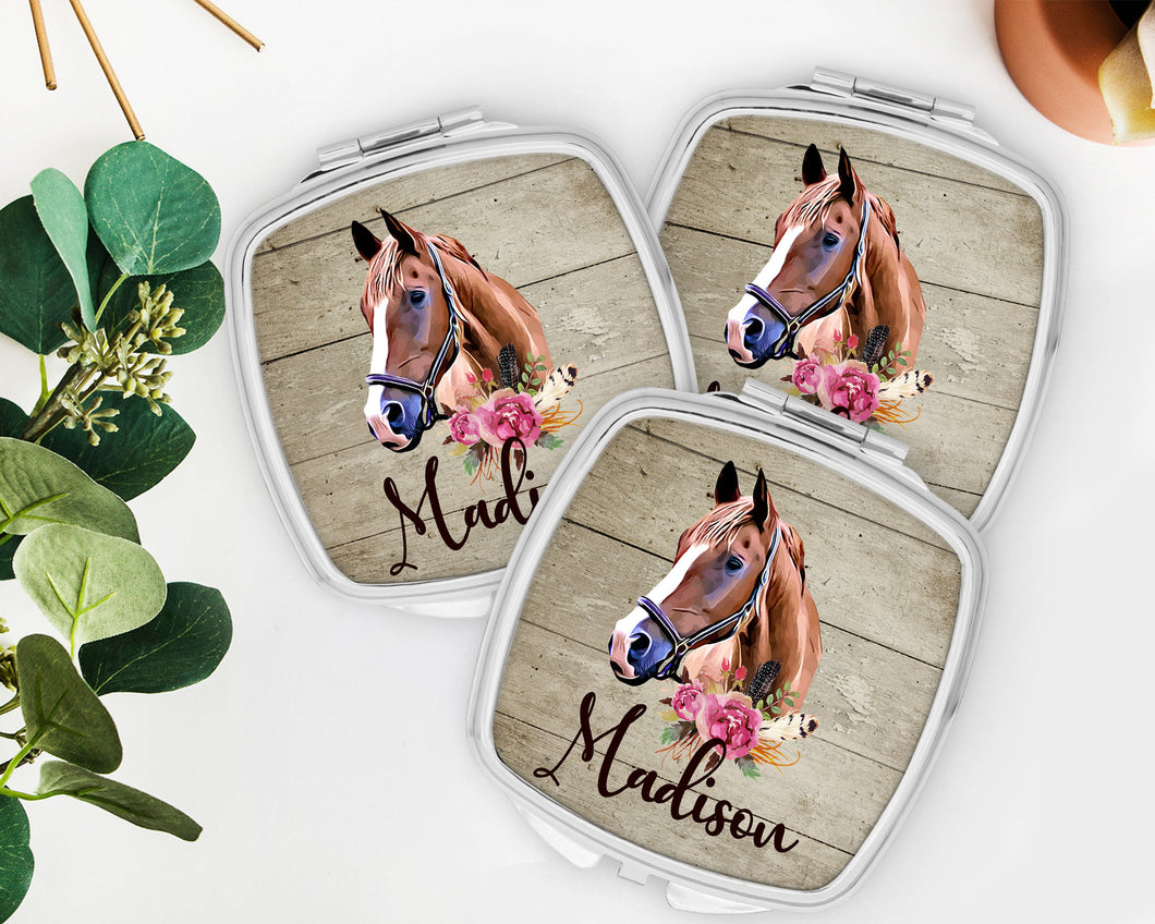 Horse Mirror | Personalized Birthday Horse Party Favor | Equestrian Gift | Equestrian Team Gift | Hunter jumper dressage gift. Horse lover!