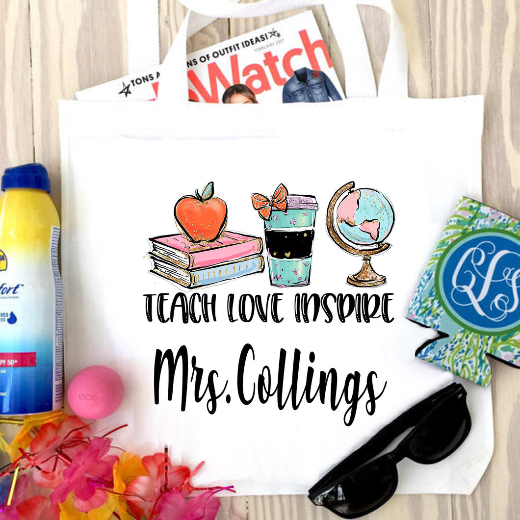 Teacher Personalized Tote Bag