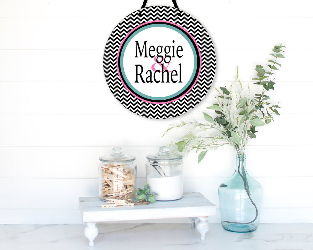 Chevron Personalized Room Sign. Gift for Graduation. Great Dorm Door Sign! Roommate sign too!