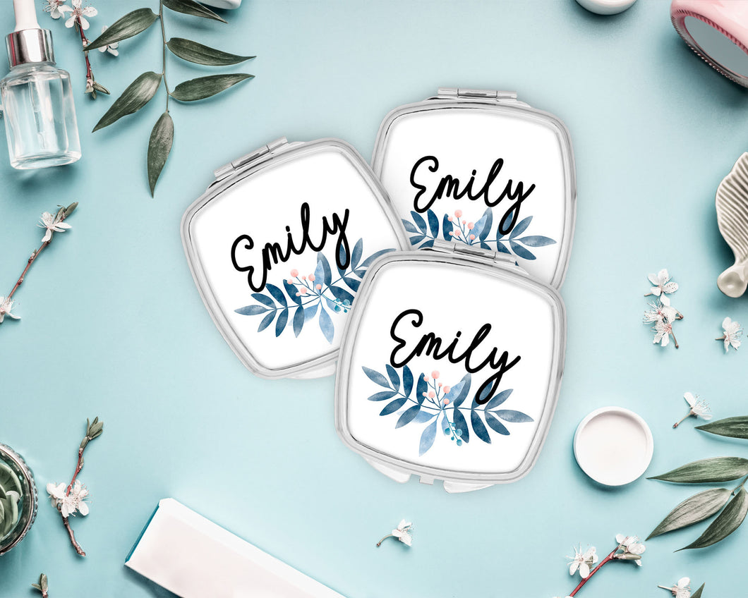 Personalized Leaf Party Mirror| Bridal Party Favor| Bridesmaid Gift| Bachelorette Party Favors| Make up Mirror|Shit Kit Bags | Birthday