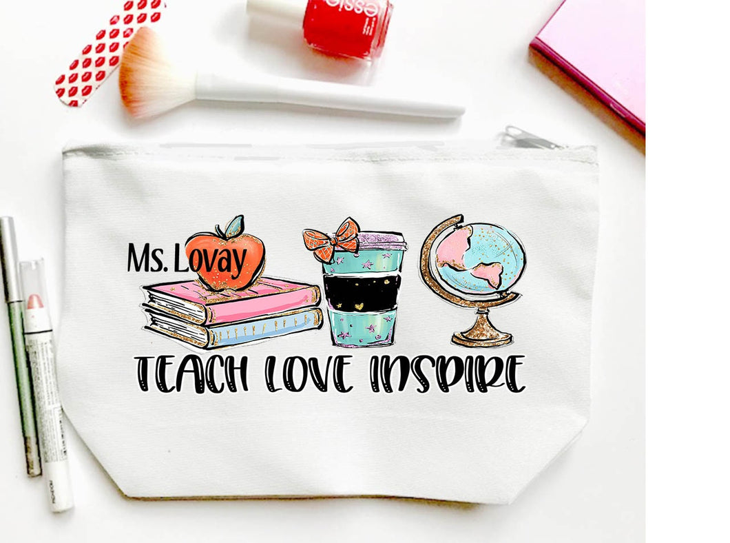 Teacher Make Up bag. Teacher Graduation Gifts. Custom Teacher Gifts. Teacher Appreciation gift! Personalized teaching theme gift! Nurse bag.