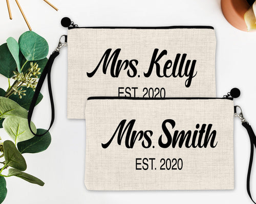 Established in Make up bag. Great Summer Bachelorette or Girls Weekend Favors. Make up bag Summer Party Favors! Summer Party Gifts!