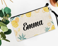 Load image into Gallery viewer, Pineapple Print Make up bag. Great Summer Bachelorette or Girls Weekend Favors. Make up bag Summer Party Favors! Summer Party Gifts!
