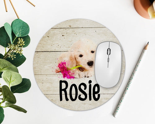 Golden Retriever Puppy Mouse Pad. Custom Personalized Golden Retriever gift. Golden Retriever theme gift! Golden Retriever theme gift! Puppy