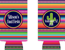Load image into Gallery viewer, Fiesta Slim Party Huggers. Bachelorette Party Favors. Slim Can Fiesta Birthday Party Favors! Down to Fiesta! Slim Can Bachelorette!
