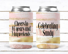 Load image into Gallery viewer, Rose Gold &quot;Glitter&quot; Party Huggers. Slim Can Party. Personalized Bachelorette Party favors. Birthday Party Favors! White and Gold favors.
