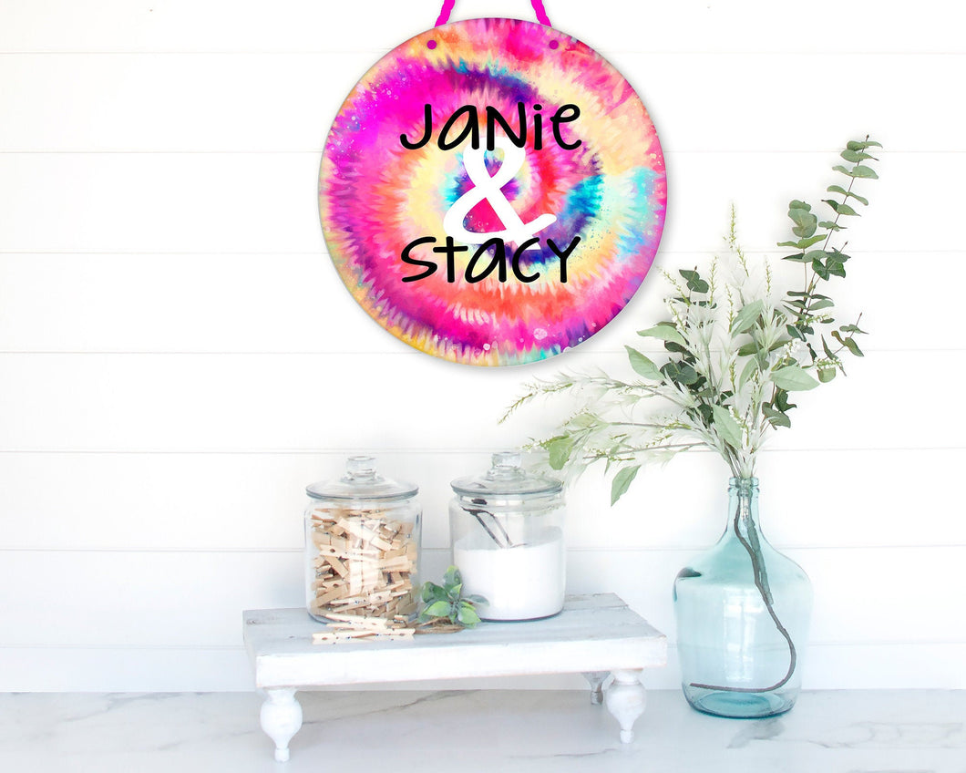 Tie Dye Personalized Room Sign. New Baby or Birthday gift! Perfect on a dorm door!  Great roommate gift. Dorm Decoration!