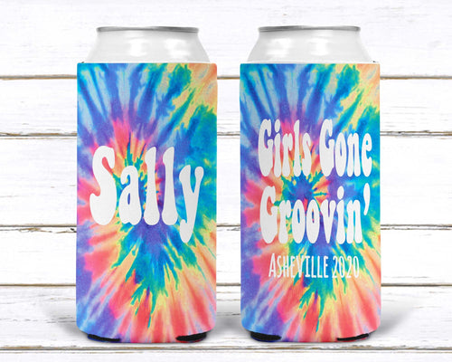 Tie Dye Party Huggers. Hippie 70's tie dye Birthday Party Huggers. Retro Birthday Favors. 70's theme Party. 70's Retro Bachelorette Favors.