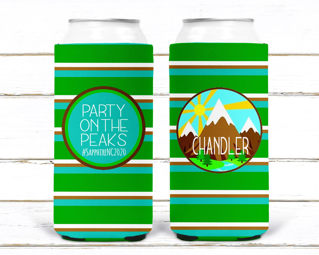 Mountain Bachelorette Party Huggers. Mountain Party Favors. Girls weekend coolies. Camper Girls Trip Favors. Personalized Camping Huggers!