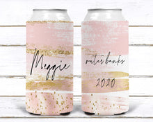 Load image into Gallery viewer, Rose Gold &quot;Glitter&quot; Party Huggers. Slim Can Party. Personalized Bachelorette Party favors. Birthday Party Favors! White and Gold favors.
