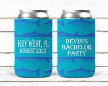 Load image into Gallery viewer, Blue Fish Huggers. Guy&#39;s Birthday Fish Huggers! Fishing Bachelor Party Favors. Guys Fishing Trip Huggers. Fishing Birthday Favors.
