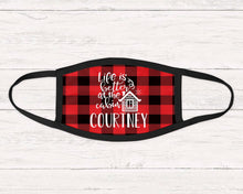 Load image into Gallery viewer, Plaid Cabin Personalized Face Mask
