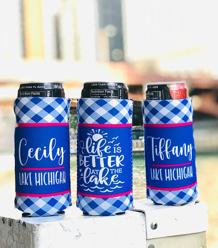 Lake Party Slim Can Huggers. Lake Party Favors. Float Trip Birthday or Bachelorette Favors! Skinny Can Lake Party Favors! Lake Bachelorette!