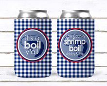 Load image into Gallery viewer, Shrimp Boil Party Huggers. Bachelorette or Birthday Low Country Boil Coolies. Engagement or Wedding Shrimp Boil Party Favors.
